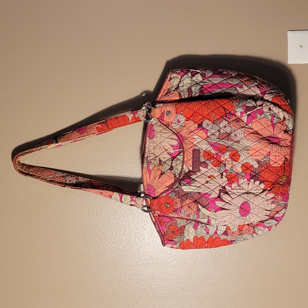 Vera Bradley Bright Colorful Floral Paisley Quilted Satchel Handbag Purse